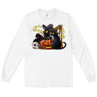 White halloween black cats Long Sleeve Tee - LillyAllenDesigns