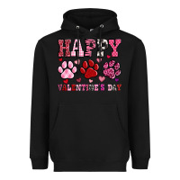 Black happy valentine's day paws Heavyweight Hoodie - OliviaCreatesArt