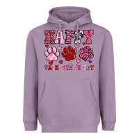 Lavender happy valentine's day paws Heavyweight Hoodie - OliviaCreatesArt