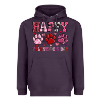 Plum happy valentine's day paws Heavyweight Hoodie - OliviaCreatesArt