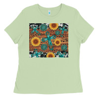 Matcha cross gemstone and sunflower Ladies Tee - Artiststas