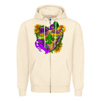 Sandshell Mardi Gras heart Zipper Hoodie - HowdyJamesFarm