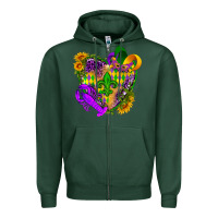 Sports Green Mardi Gras heart Zipper Hoodie - HowdyJamesFarm