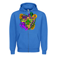 True Royal Mardi Gras heart Zipper Hoodie - HowdyJamesFarm