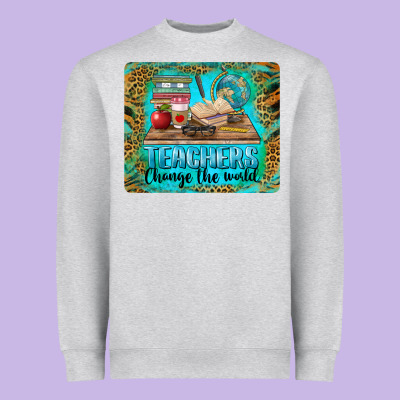 Teachers Change The World Mousepad Heavyweight Sweatshirt Designed By Barkaloodesign