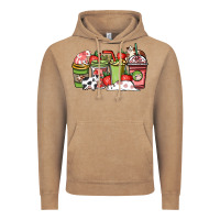 Vintage Coffee cow and strawberry coffee cups Vintage Hoodie - NancyCooperArtShop
