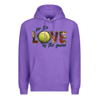 Purple softball love of the game Premium Hoodie - JahusDesignShop