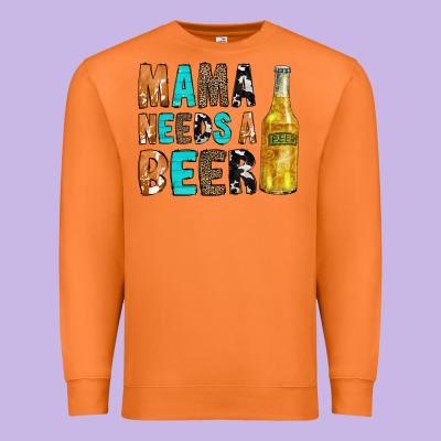 Mama Needs A Beer Premium Sweatshirt Designed By Cowcowdesign