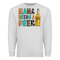 Dove Grey Mama Needs a Beer Premium Sweatshirt - CowCowDesign