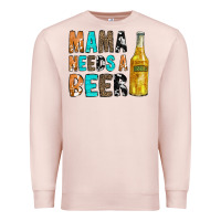 Pale Pink Mama Needs a Beer Premium Sweatshirt - CowCowDesign