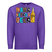 Purple Mama Needs a Beer Premium Sweatshirt - CowCowDesign