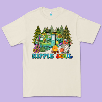 Hippie Soul Camping Premium Tee Designed By Barkaloodesign
