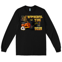 Black wonderful time of the year halloween Long Sleeve Tee - LillyAllenDesigns