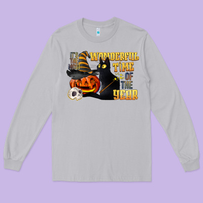 Wonderful Time Of The Year Halloween Long Sleeve Tee Designed By Lillyallendesigns