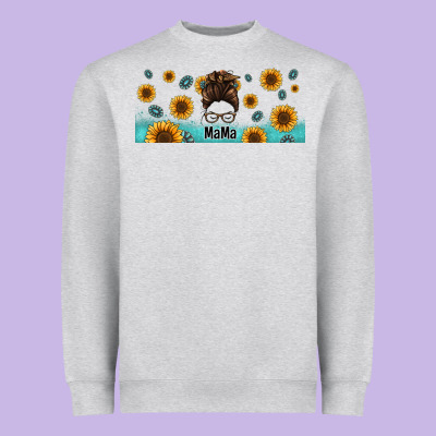 Western Mama Messy Bun Heavyweight Sweatshirt Designed By Jasminsmagicworld