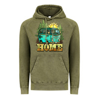 Vintage Olive camping caravan home Vintage Hoodie - NancyCooperArtShop