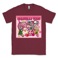 Burgundy 3d retro pink christmas vibes Classic Tee - MaliasSmallBusiness