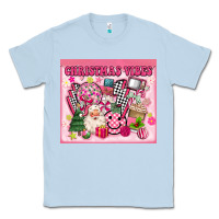 Dusty Blue 3d retro pink christmas vibes Classic Tee - MaliasSmallBusiness