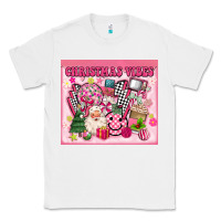 White 3d retro pink christmas vibes Classic Tee - MaliasSmallBusiness