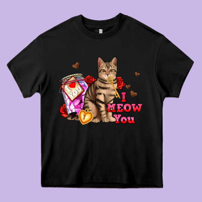 I Meow You Heavy Core Tee Designed By Adodesignshop