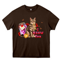 Chocolate Brown i meow you Heavy Core Tee - AdoDesignShop