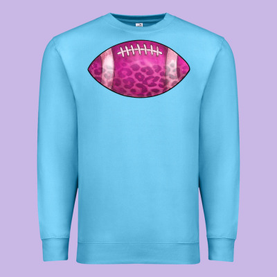 American Football Pink Premium Sweatshirt Designed By Cowcowdesign