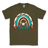 Army Green Baseball Rainbow Classic Tee - RanaPortraitStore