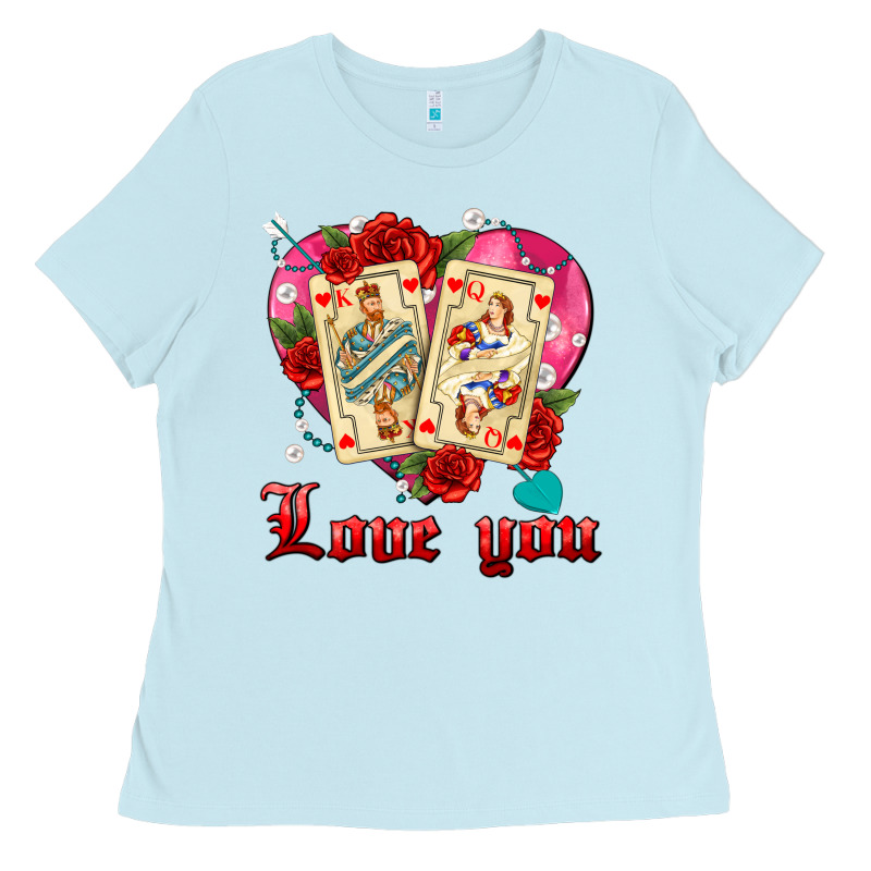 Love You Playing Cards Roses And Pearls Ladies Tee by AdoDesignShop | Teevron