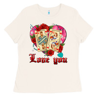 Bone love you playing cards roses and pearls Ladies Tee - AdoDesignShop