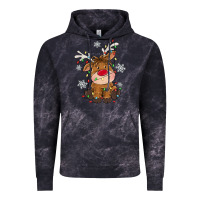 Cloud Black Christmas reindeer Vintage Hoodie - MaliasSmallBusiness