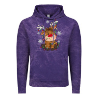 Cloud Purple Christmas reindeer Vintage Hoodie - MaliasSmallBusiness