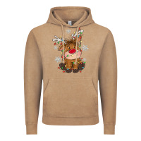 Vintage Coffee Christmas reindeer Vintage Hoodie - MaliasSmallBusiness
