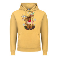 Vintage Mustard Christmas reindeer Vintage Hoodie - MaliasSmallBusiness