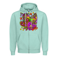 Seafoam Mardi Gras hearts Zipper Hoodie - HowdyJamesFarm