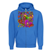 True Royal Mardi Gras hearts Zipper Hoodie - HowdyJamesFarm