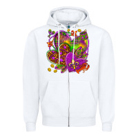 White Mardi Gras hearts Zipper Hoodie - HowdyJamesFarm