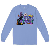Colony Blue Stay Spooky With Black Cat Long Sleeve Tee - LillyAllenDesigns