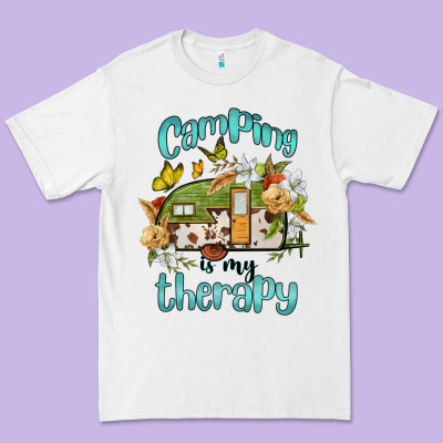 Camping Is My Therapy Premium Tee Designed By Barkaloodesign