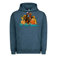 Pigment Midnight Navy Western Fall Turkey Tis The Season Urban Hoodie - LillyAllenDesigns