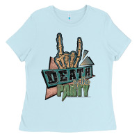 Baby Blue death of the party white Ladies Tee - JahusDesignShop