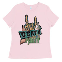 Bubblegum Pink death of the party white Ladies Tee - JahusDesignShop