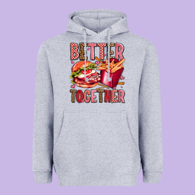 Hamburger Potatoes Better Together Olivia Heavyweight Hoodie Designed By Oliviacreatesart