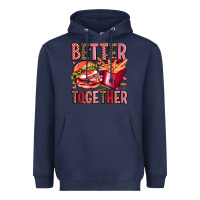 Navy hamburger potatoes better together olivia Heavyweight Hoodie - OliviaCreatesArt