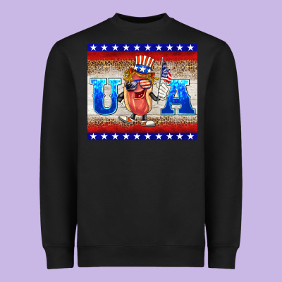 Usa Hot Dog Heavyweight Sweatshirt Designed By Barkaloodesign