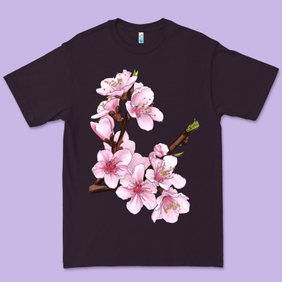 Peach Blossom Premium Tee Designed By Lillyallendesigns