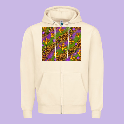 Mardi Gras Tumbler Zipper Hoodie Designed By Howdyjamesfarm