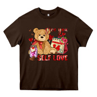 Chocolate Brown give you self love Heavy Core Tee - AdoDesignShop