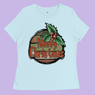 Merry Christmas Ladies Tee Designed By Jahusdesignshop