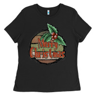 Black Merry Christmas Ladies Tee - JahusDesignShop