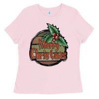 Bubblegum Pink Merry Christmas Ladies Tee - JahusDesignShop